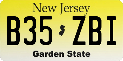 NJ license plate B35ZBI