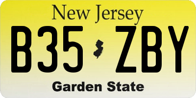 NJ license plate B35ZBY