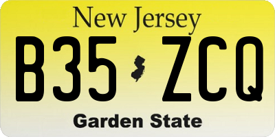 NJ license plate B35ZCQ