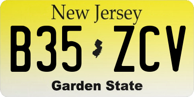 NJ license plate B35ZCV