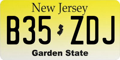 NJ license plate B35ZDJ