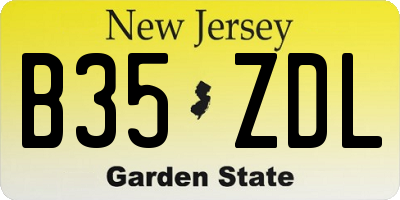 NJ license plate B35ZDL