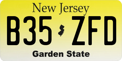 NJ license plate B35ZFD