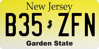 NJ license plate B35ZFN