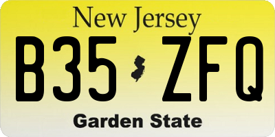 NJ license plate B35ZFQ