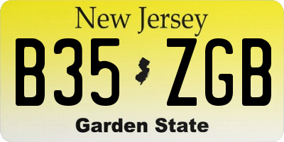 NJ license plate B35ZGB