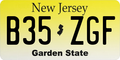 NJ license plate B35ZGF