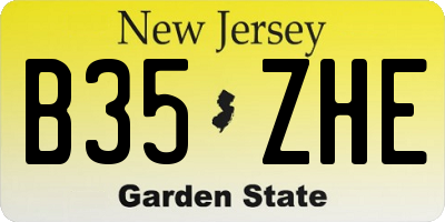 NJ license plate B35ZHE