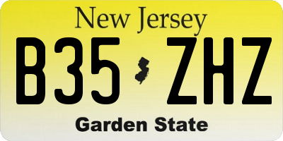 NJ license plate B35ZHZ