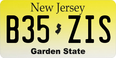 NJ license plate B35ZIS