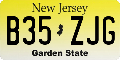 NJ license plate B35ZJG
