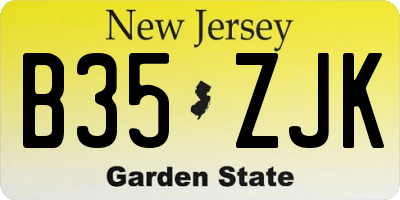 NJ license plate B35ZJK