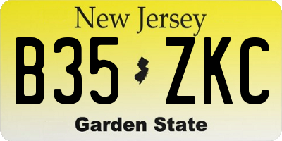 NJ license plate B35ZKC
