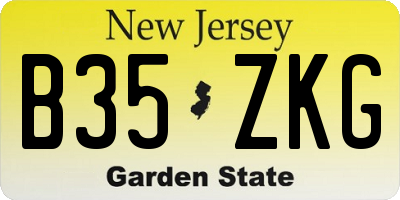 NJ license plate B35ZKG