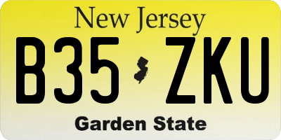 NJ license plate B35ZKU