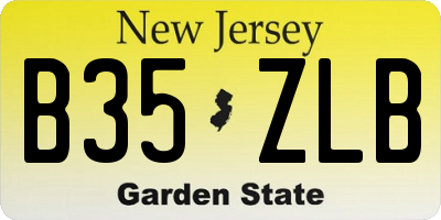 NJ license plate B35ZLB