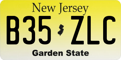 NJ license plate B35ZLC