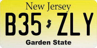 NJ license plate B35ZLY