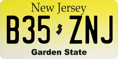 NJ license plate B35ZNJ