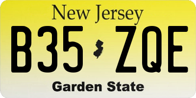 NJ license plate B35ZQE