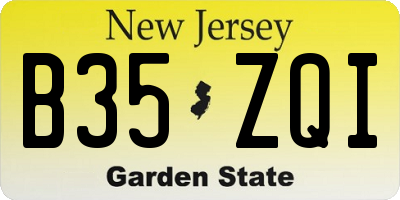 NJ license plate B35ZQI