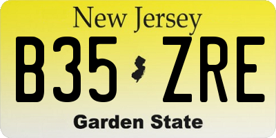 NJ license plate B35ZRE