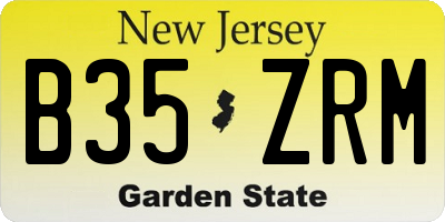 NJ license plate B35ZRM