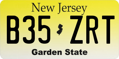 NJ license plate B35ZRT