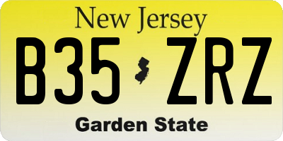 NJ license plate B35ZRZ