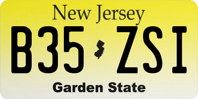 NJ license plate B35ZSI