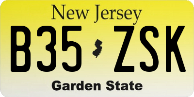NJ license plate B35ZSK