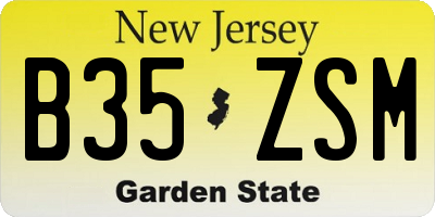 NJ license plate B35ZSM