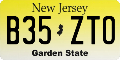 NJ license plate B35ZTO