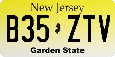 NJ license plate B35ZTV