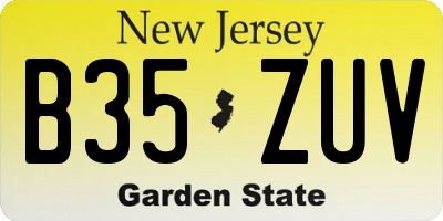NJ license plate B35ZUV