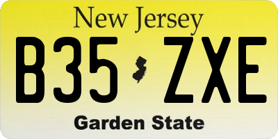 NJ license plate B35ZXE