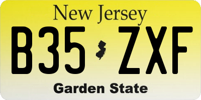 NJ license plate B35ZXF