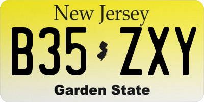 NJ license plate B35ZXY