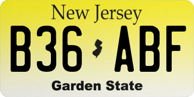 NJ license plate B36ABF