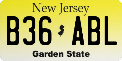 NJ license plate B36ABL