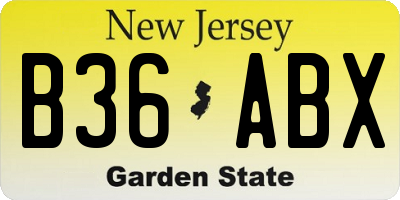 NJ license plate B36ABX