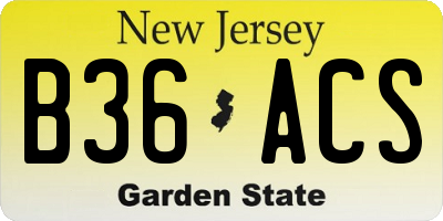 NJ license plate B36ACS