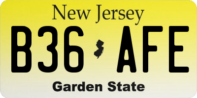 NJ license plate B36AFE