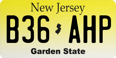 NJ license plate B36AHP