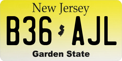 NJ license plate B36AJL