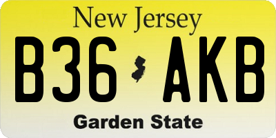 NJ license plate B36AKB