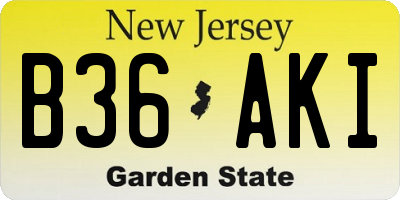 NJ license plate B36AKI
