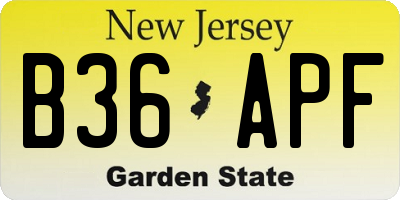 NJ license plate B36APF