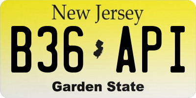 NJ license plate B36API