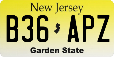 NJ license plate B36APZ